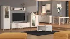 Home affaire Sideboard »Darwen Kombikommode, Sideboard, Schubladenkommode« Abgerundete Kanten, matte Kaschmir-Oberflächen, Maße: 179,5x40x90,5 cm