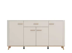 Home affaire Sideboard »Darwen Kombikommode, Sideboard, Schubladenkommode« Abgerundete Kanten, matte Kaschmir-Oberflächen, Maße: 179,5x40x90,5 cm