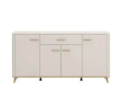 Home affaire Sideboard »Darwen Kombikommode, Sideboard, Schubladenkommode« Abgerundete Kanten, matte Kaschmir-Oberflächen, Maße: 179,5x40x90,5 cm