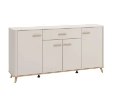 Home affaire Sideboard »Darwen Kombikommode, Sideboard, Schubladenkommode« Abgerundete Kanten, matte Kaschmir-Oberflächen, Maße: 179,5x40x90,5 cm