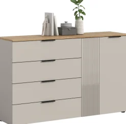 Home affaire Sideboard »EDIL, Breite 180 cm, 5 Türen, 1 Schubkasten, 5 Einlegeböden, 8 Fächer« Garderobenschrank, Schuhschrank, Schuhkommode, Kommode, Anrichte