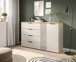Home affaire Sideboard »EDIL, Breite 180 cm, 5 Türen, 1 Schubkasten, 5 Einlegeböden, 8 Fächer« Garderobenschrank, Schuhschrank, Schuhkommode, Kommode, Anrichte