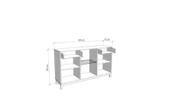 Home affaire Sideboard »Essex, Kommode, Kombikommode, Anrichte, Schrank« Modernes Sideboard: Kaschmir-Dekor, 3 Türen & 2 Schubladen