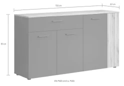 Home affaire Sideboard »Estepona« 1 Stk. tlg. Kommode, Akustikpaneel-Look; Breite 150 cm