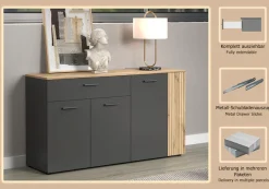 Home affaire Sideboard »Estepona« 1 Stk. tlg. Kommode, Akustikpaneel-Look; Breite 150 cm