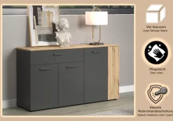 Home affaire Sideboard »Estepona« 1 Stk. tlg. Kommode, Akustikpaneel-Look; Breite 150 cm