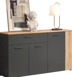 Home affaire Sideboard »Estepona« 1 Stk. tlg. Kommode, Akustikpaneel-Look; Breite 150 cm