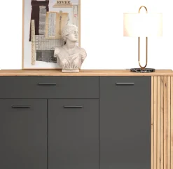 Home affaire Sideboard »Estepona« 1 Stk. tlg. Kommode, Akustikpaneel-Look; Breite 150 cm