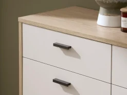 Home affaire Sideboard »Fredericia, moderne Kommode, Schrank in Kaschmir, 115 cm breit« zeitlos, schwarze Metallgriffe und -füße, ausreichend Stauraum