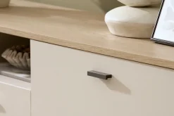 Home affaire Sideboard »Fredericia, moderne Kommode, Schrank in Kaschmir, 205 cm breit« zeitlos, schwarze Metallgriffe und -füße, ausreichend Stauraum