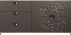 Home affaire Sideboard »Fusion« 1 Stk. tlg. Kommode mit markantem Kreismuster - Antikoptik - (B/T/H) 176/42/86 cm
