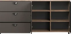 Home affaire Sideboard »Fusion« 1 Stk. tlg. Kommode mit markantem Kreismuster - Antikoptik - (B/T/H) 176/42/86 cm