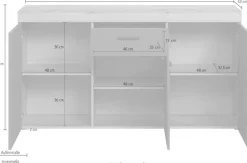 Home affaire Sideboard »Ghent« Packung, 1 Stk. tlg. Sideboard mit 3 Türen & 1 Schublade - (B/T/H) 160/42/86 cm