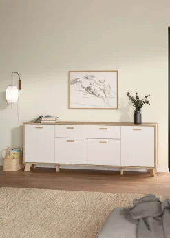 Home affaire Sideboard »Ikast, Stauraum, Schubladenschrank, Aufbewahrung« Breite 196 cm, 4 Türen, 2 Schubladen, Höhe 73 cm