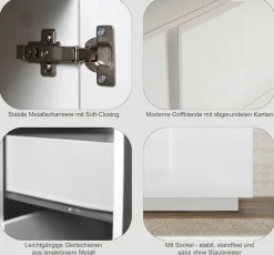 Home affaire Sideboard »Jupiter, Breite 241 cm, Kommode 4 Türen - Soft Closing, Anrichte« moderne Griffblende, FSC®, cleveres Stauraumkonzept