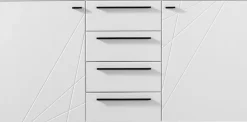 Home affaire Sideboard »Ksanti Kommode Breite/Tiefe/Höhe 163/80,5/80,5 cm« 2 Türen und 4 Schubkästen, hochglänzende Front