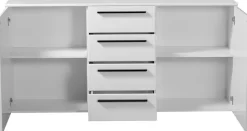 Home affaire Sideboard »Ksanti Kommode Breite/Tiefe/Höhe 163/80,5/80,5 cm« 2 Türen und 4 Schubkästen, hochglänzende Front