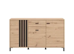 Home affaire Sideboard »LAVAL, Kommode, Kombikommode, Anrichte, Schrank« Modernes Sideboard in Artisan, 3 Türen & 1 Schublade, Lamellen-Optik
