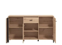 Home affaire Sideboard »LAVAL, Kommode, Kombikommode, Anrichte, Schrank« Modernes Sideboard in Artisan, 3 Türen & 1 Schublade, Lamellen-Optik