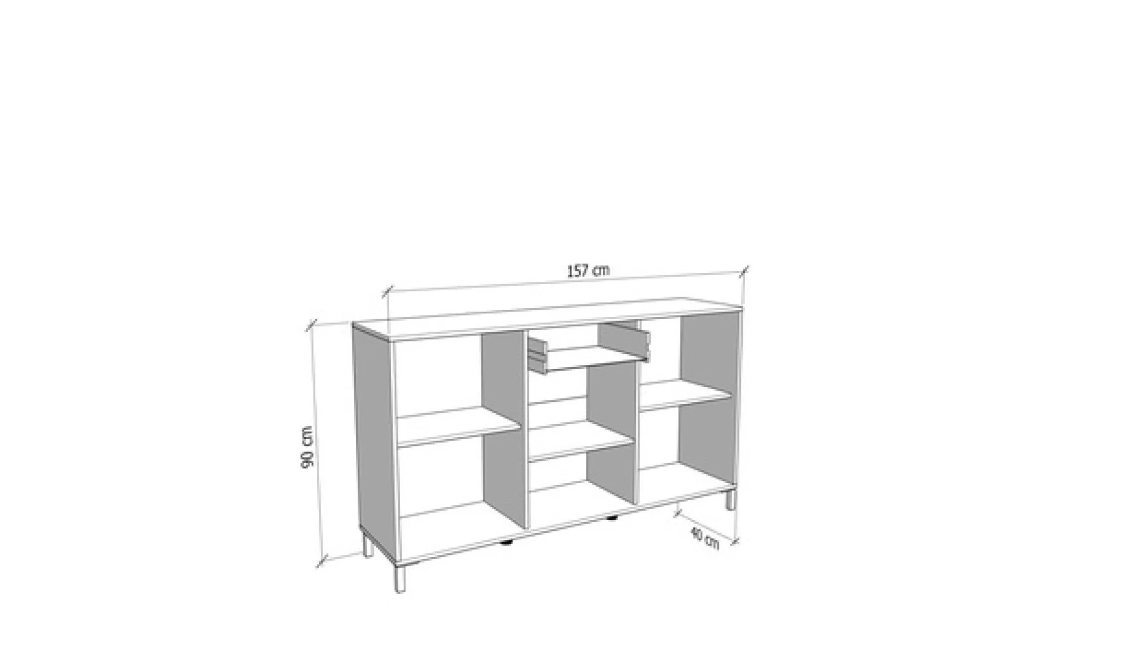 Home affaire Sideboard »LAVAL, Kommode, Kombikommode, Anrichte, Schrank« Modernes Sideboard in Artisan, 3 Türen & 1 Schublade, Lamellen-Optik