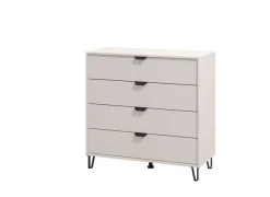 Home affaire Sideboard »Lucca Schubkastenkommde, Farbe: Cashmere, 93x40x90,5cm« 4 Schubladen mit Glasfront, FSC®-zertifizierter Holzwerkstoff