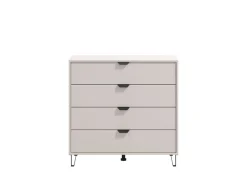Home affaire Sideboard »Lucca Schubkastenkommde, Farbe: Cashmere, 93x40x90,5cm« 4 Schubladen mit Glasfront, FSC®-zertifizierter Holzwerkstoff