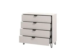 Home affaire Sideboard »Lucca Schubkastenkommde, Farbe: Cashmere, 93x40x90,5cm« 4 Schubladen mit Glasfront, FSC®-zertifizierter Holzwerkstoff