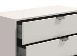 Home affaire Sideboard »Lucca Schubkastenkommde, Farbe: Cashmere, 93x40x90,5cm« 4 Schubladen mit Glasfront, FSC®-zertifizierter Holzwerkstoff