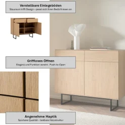 Home affaire Sideboard »Lund, moderner Schrank, Kommode mit Kufengestell« optisch dünner Oberboden, hochwertige Optik, ausreichend Stauraum