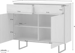 Home affaire Sideboard »Lund, moderner Schrank, Kommode mit Kufengestell« optisch dünner Oberboden, hochwertige Optik, ausreichend Stauraum