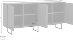 Home affaire Sideboard »Lund, moderner Schrank, Kommode mit Kufengestell« optisch dünner Oberboden, hochwertige Optik, ausreichend Stauraum