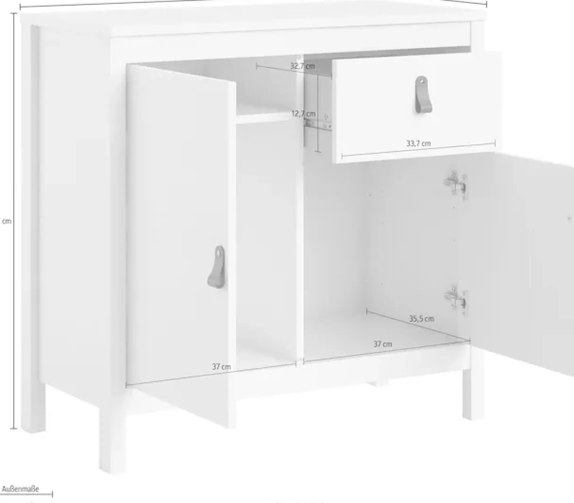 Home affaire Sideboard »Madrid, Aufbewahrung, Schubladenschrank, Sideboard,« mit 2 Türen und 2 Schublade, Breite 82 cm, Höhe 80 cm