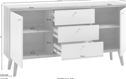 Home affaire Sideboard »Merle« im skandinavischen Design, Breite 160 cm