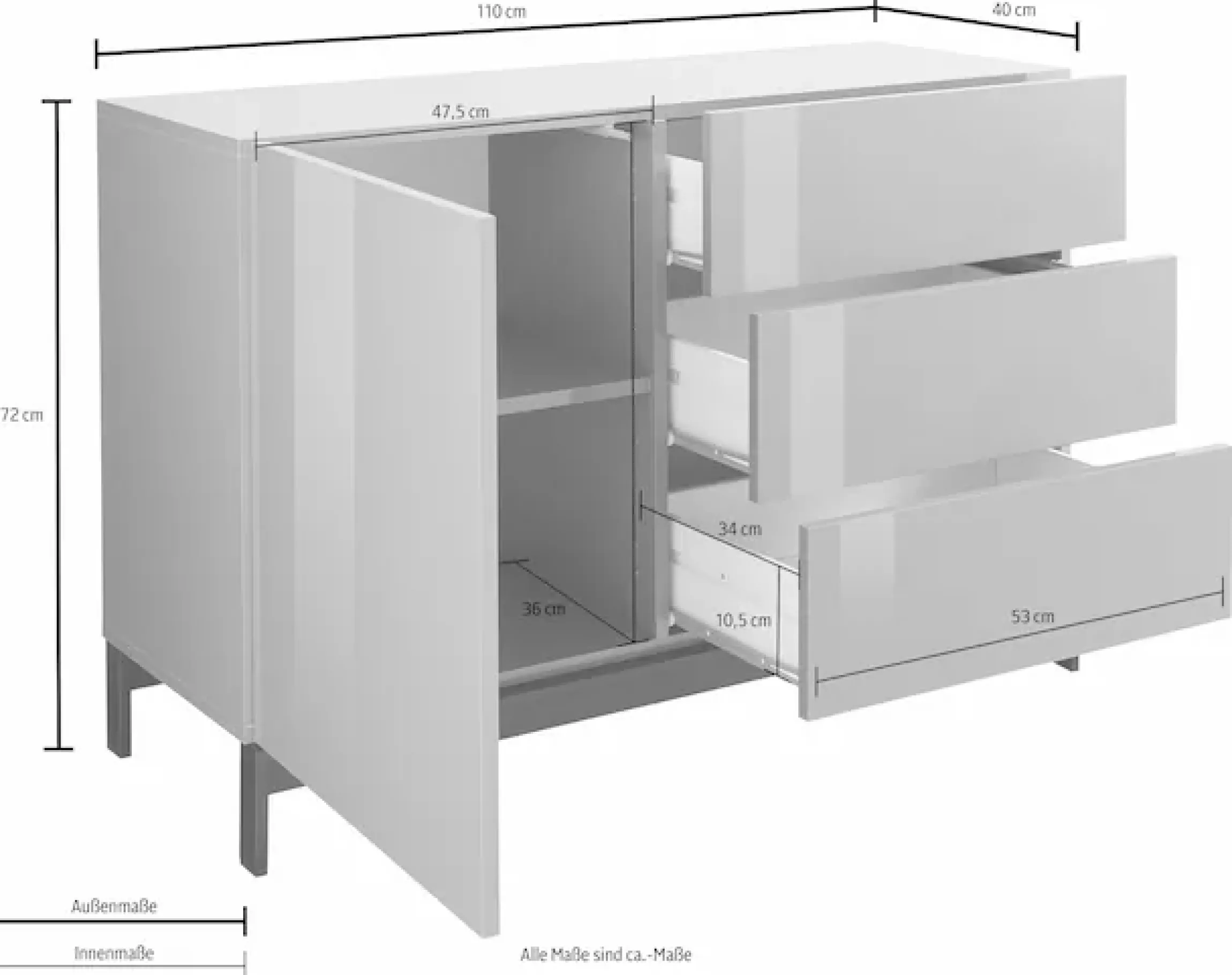 Home affaire Sideboard »Metis« Breite 110 cm