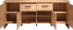 Home affaire Sideboard »Mia« 1 Stk. tlg. Echtholzoptik, Eiche, 207 cm breiter Schrank