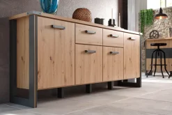 Home affaire Sideboard »Mia« 1 Stk. tlg. Echtholzoptik, Eiche, 207 cm breiter Schrank