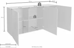 Home affaire Sideboard »Miro« Breite 181 cm mit dekorativem Siebdruck
