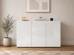 Home affaire Sideboard »MISTER, Sideboard,Kommode, Anrichte,mit 4 geräumigen Fächern« Kommode, komplett Hochglanz lackiert, Breite 135cm