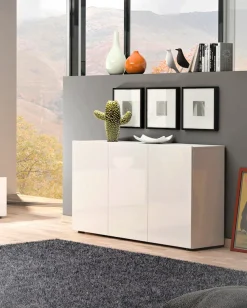 Home affaire Sideboard »MISTER, Sideboard,Kommode, Anrichte,mit 4 geräumigen Fächern« Kommode, komplett Hochglanz lackiert, Breite 135cm