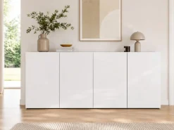 Home affaire Sideboard »MISTER- Sideboard, Anrichte, Kommode, Made in Italy, 4 Fächer« Kommode mit 4 Türen, komplett Hochglanz lackiert, Breite 180cm