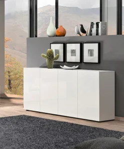 Home affaire Sideboard »MISTER- Sideboard, Anrichte, Kommode, Made in Italy, 4 Fächer« Kommode mit 4 Türen, komplett Hochglanz lackiert, Breite 180cm