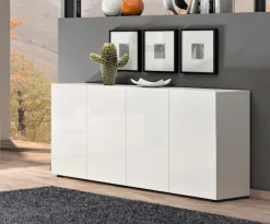 Home affaire Sideboard »MISTER- Sideboard, Anrichte, Kommode, Made in Italy, 4 Fächer« Kommode mit 4 Türen, komplett Hochglanz lackiert, Breite 180cm