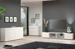 Home affaire Sideboard »MISTER- Sideboard, Anrichte, Kommode, Made in Italy, 4 Fächer« Kommode mit 4 Türen, komplett Hochglanz lackiert, Breite 180cm