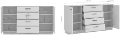 Home affaire Sideboard modernses Sideboard, Breite ca.155 cm, 2 Türen und 4 Schubkasten