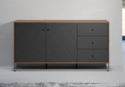 Home affaire Sideboard »Molveno« 1 Stk. tlg. Sideboard, 2 Türen, 3 Schubkasten & Soft-Close - (B/T/H) 183/40/76 cm