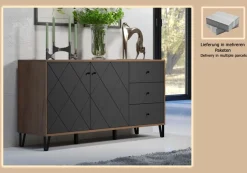 Home affaire Sideboard »Molveno« 1 Stk. tlg. Sideboard, 2 Türen, 3 Schubkasten & Soft-Close - (B/T/H) 183/40/76 cm