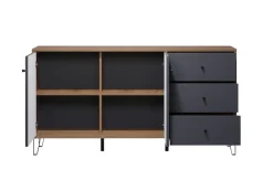 Home affaire Sideboard »Molveno« 1 Stk. tlg. Sideboard, 2 Türen, 3 Schubkasten & Soft-Close - (B/T/H) 183/40/76 cm