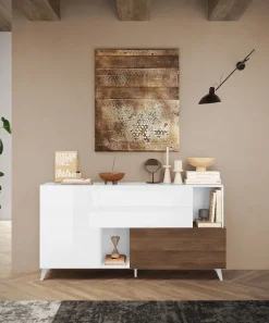 Home affaire Sideboard »Monaco in Breite 181 cm, Anrichte mit Tür, Klappe und 2 Schubkästen« Stauraumschrank – sanftes Schließen, edles Design, viel Platz