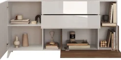 Home affaire Sideboard »Monaco in Breite 181 cm, Anrichte mit Tür, Klappe und 2 Schubkästen« Stauraumschrank – sanftes Schließen, edles Design, viel Platz