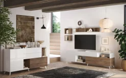 Home affaire Sideboard »Monaco in Breite 181 cm, Anrichte mit Tür, Klappe und 2 Schubkästen« Stauraumschrank – sanftes Schließen, edles Design, viel Platz